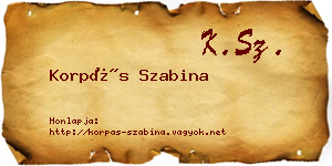 Korpás Szabina névjegykártya